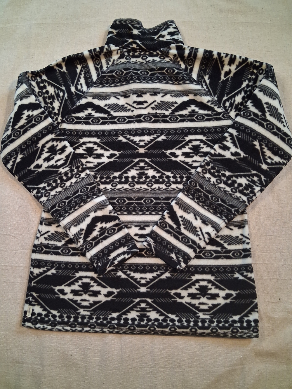 Eddie Bauer Black & White Print Quarter-Zip Pullover Womwn's Size Small - Picture 5 of 7